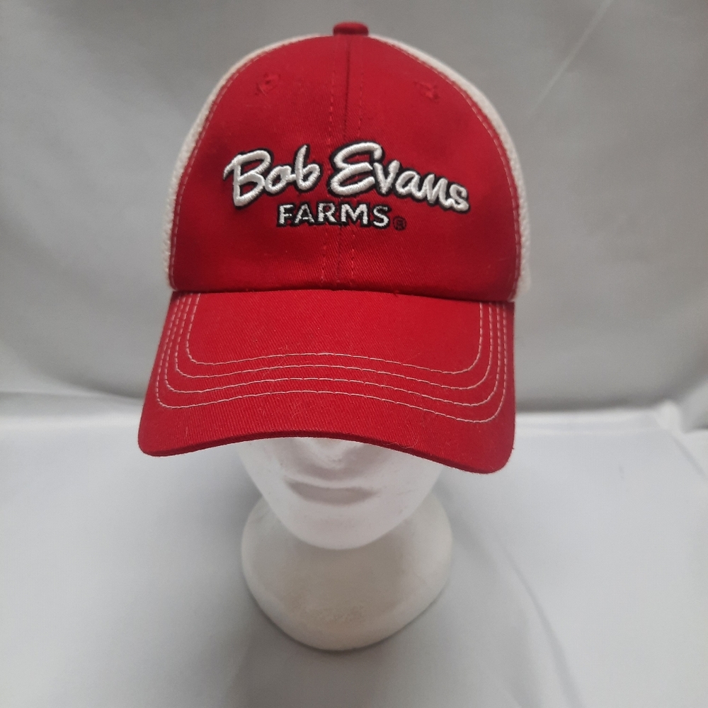 Bob Evans Farms Restaurant Ohio Rural Red white Mesh SnapBack hat